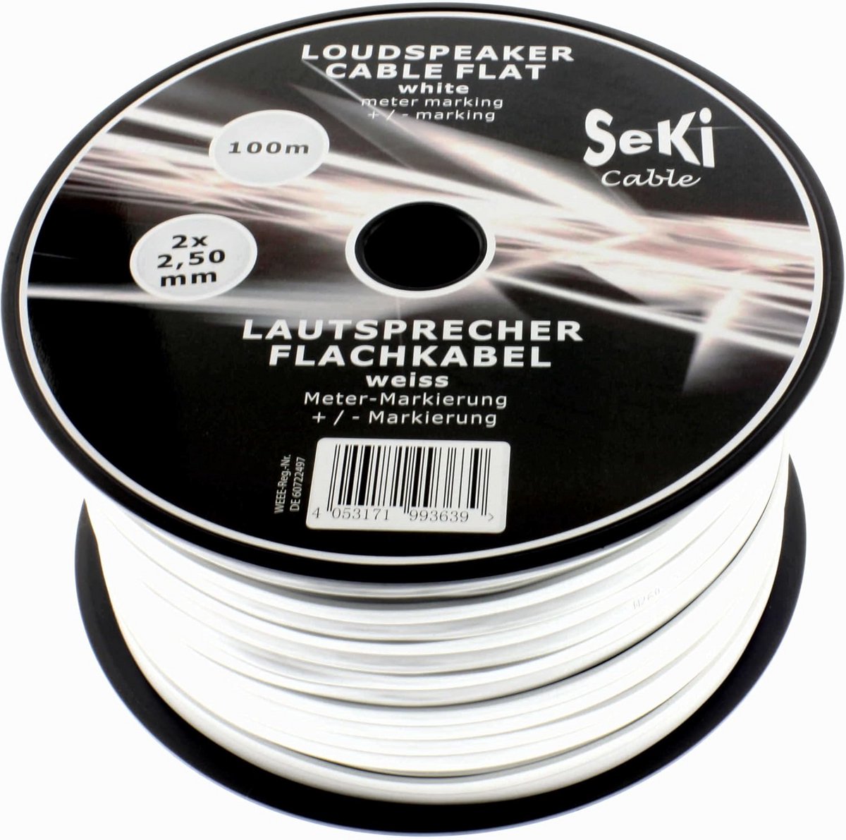 Platte Luidsprekerkabel 100 meter - 2x2,5mm² CCA - Dunne Audio Speaker Kabel