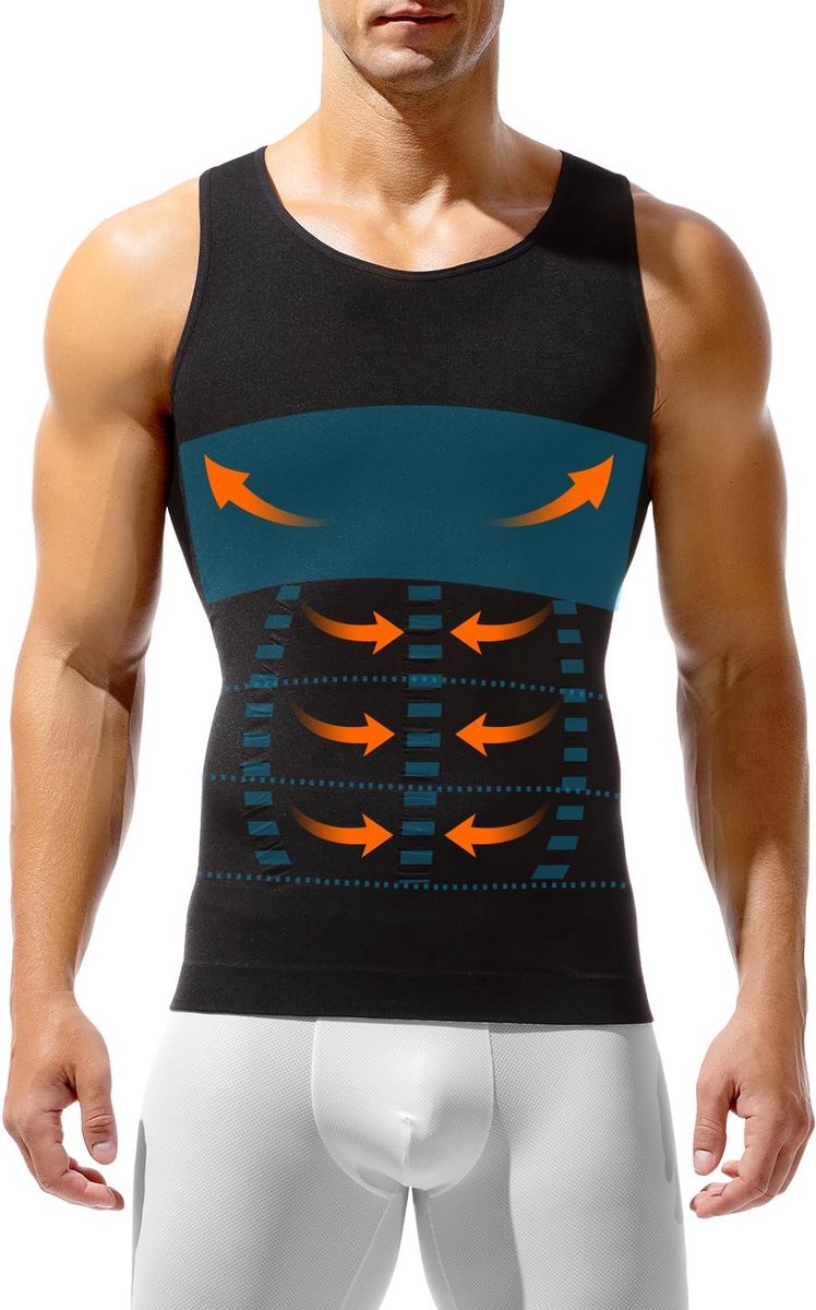 Compressieshirt Heren - Body Shaper Vest met Buikweg Effect en Elastische Pasvorm