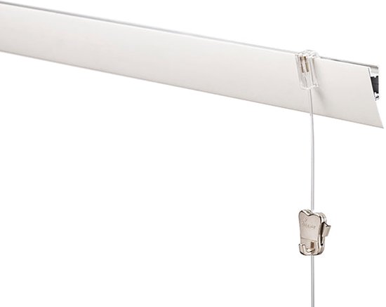 STAS Flowtrack Schilderijrail Complete Kit incl. Haken en Koorden – Naadloos Ophangsysteem voor Schilderijen, Fotolijsten & Posters | Overschilderbaar & Overbehangbaar | 1-10 Meter