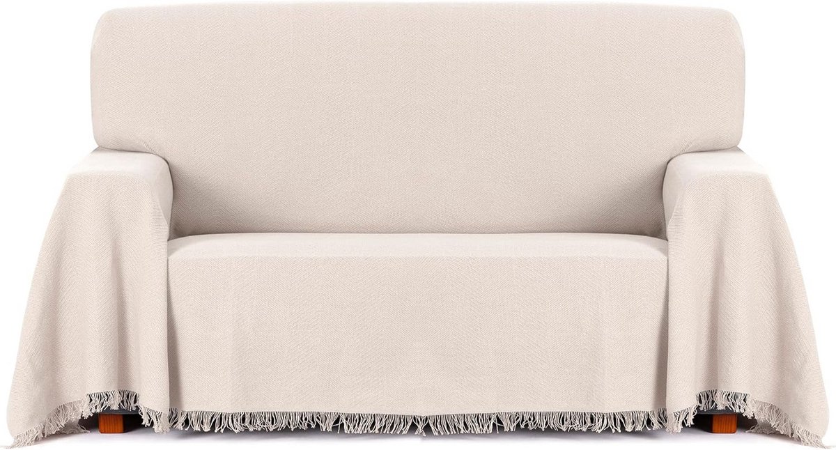 Grote Decoratieve Plaid van Jacquard Stof met Franjes - Bank- en Bedsprei 180x260 cm