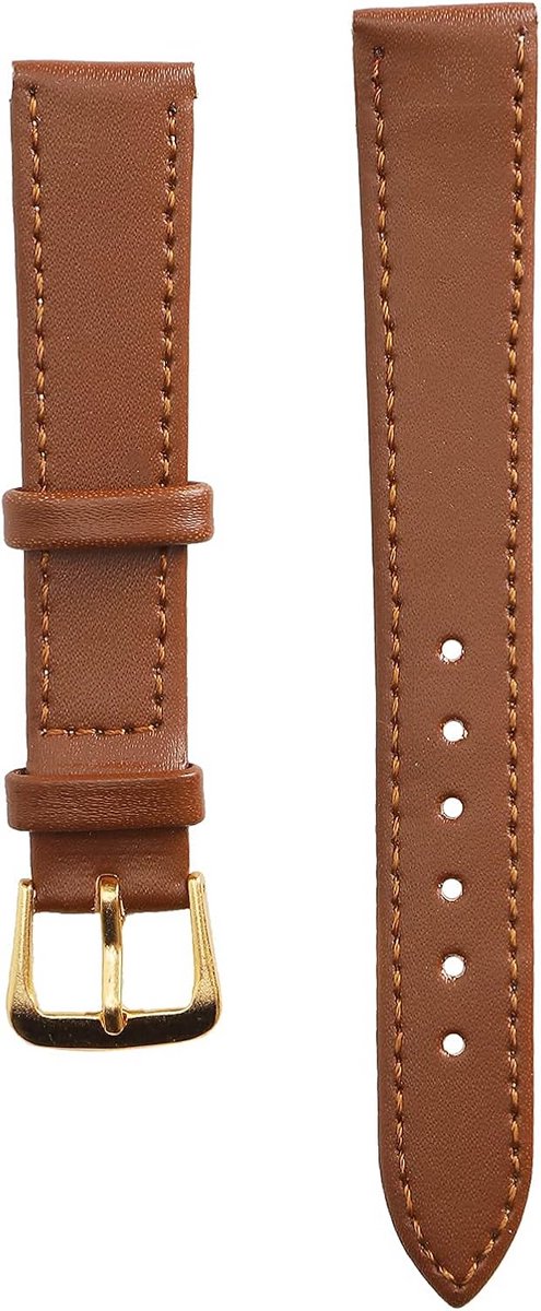 Universele PU-Lederen Horlogeband Bruin - Geschikt voor 12mm t-m 22mm - Vervangende Band met Gesp