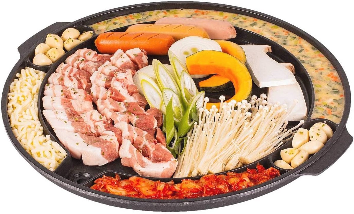 Master Grill Pan voor BBQ Binnen en Buiten, Koreaanse Traditionele Nonstick Grill
