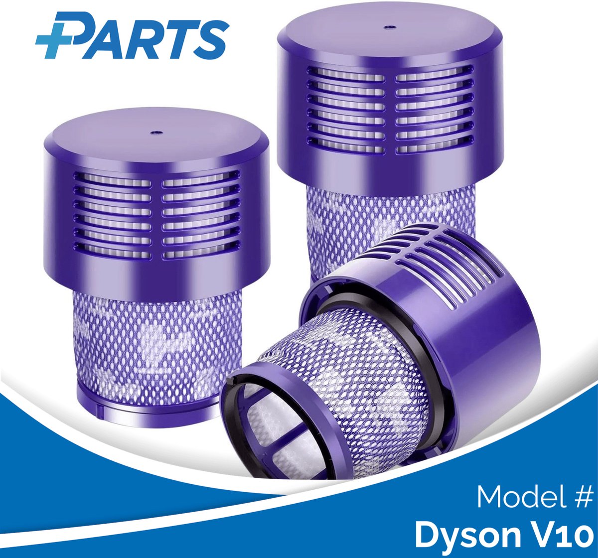 Dyson V10 Filters (3 Stuks, Plus.Parts® alternatief voor 969082-01)