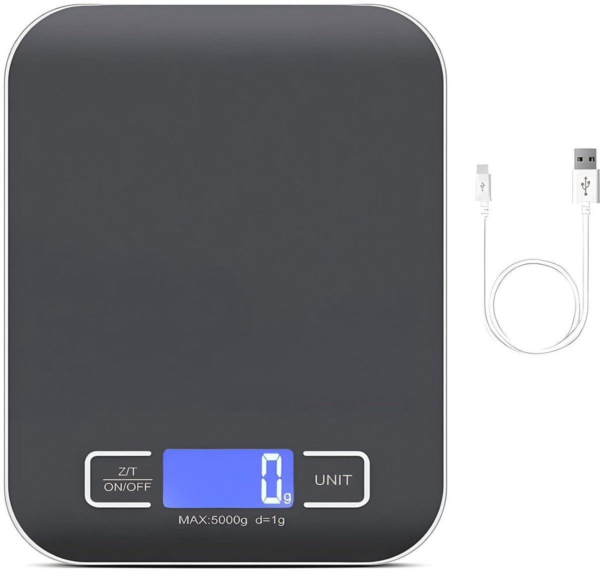 Digitale Keukenweegschaal 10 kg - USB-oplaadbaar met LCD-display en Tarra-functie