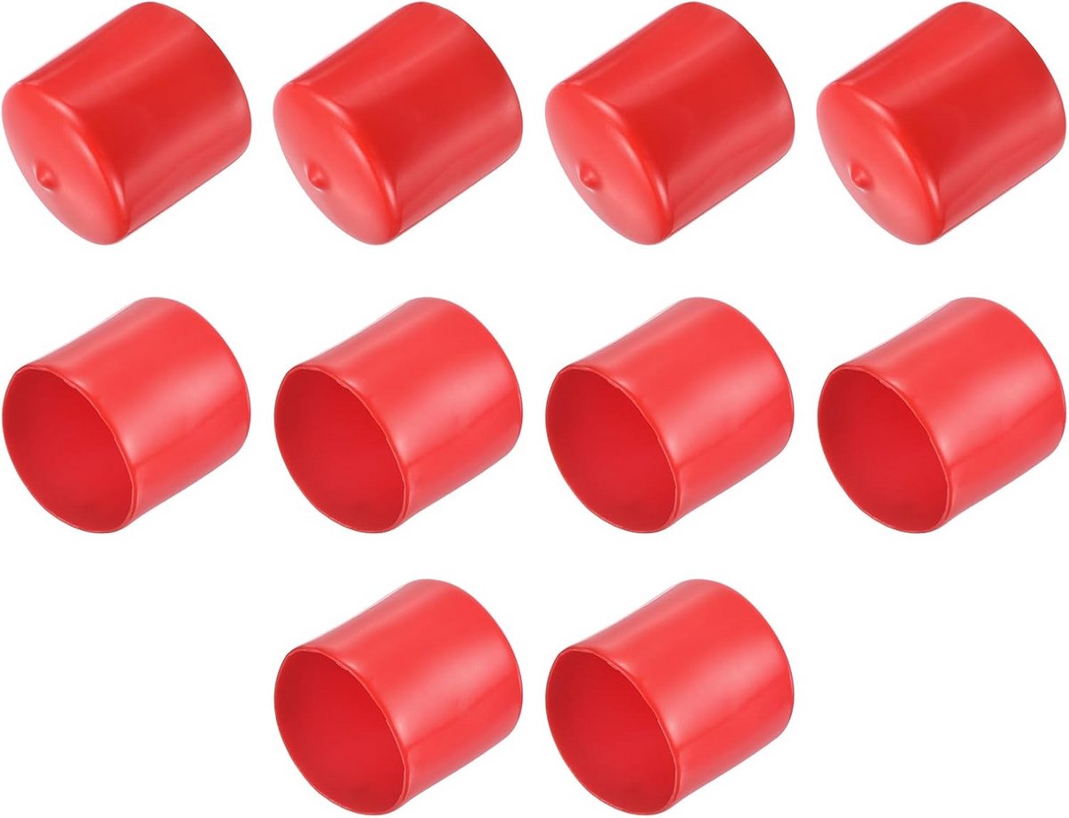 10 Stuks Ronde Rubberen Doppen 44mm voor Palen en Meubelpoten - Beschermkappen Rood