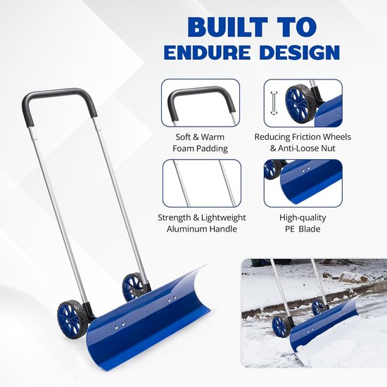 Pelle à Neige Norvégienne MFH – Lame Aluminium 25,5×19,5 Cm, épaisseur 1,5 Mm, Manche Bois 52 Cm, Montage Sans Outil