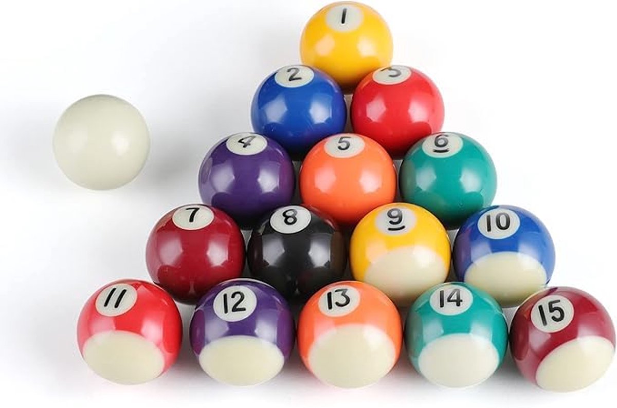 Unyqoos® Complete set van 16 mini snookerballen voor kinderen en familieplezier