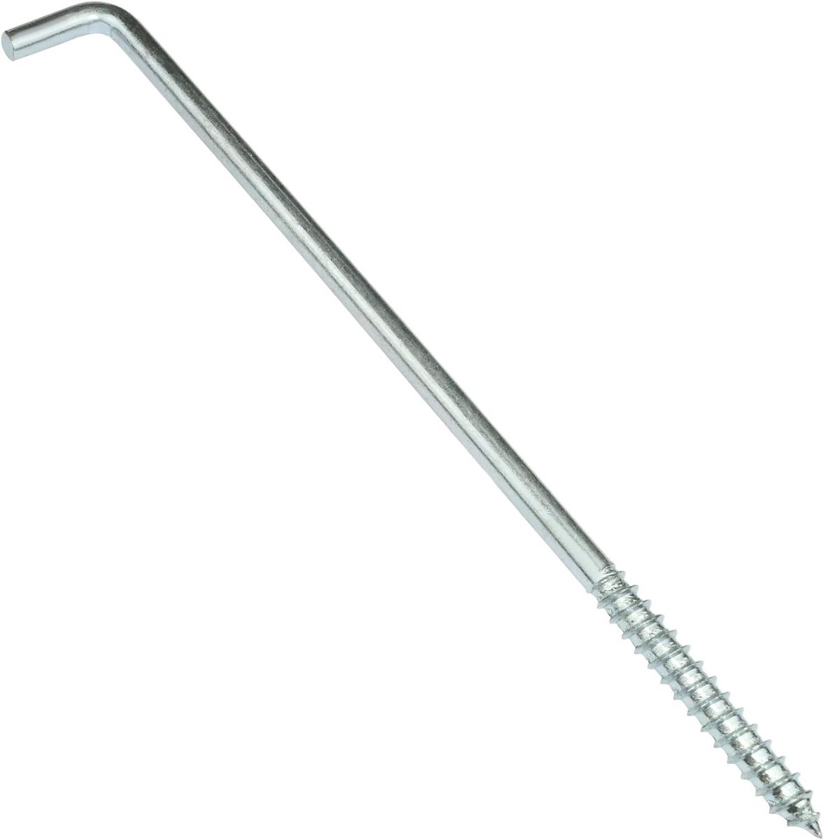 Allecta - Set van 5 L-vormige schroefhaken voor Ø 8x200mm schroeven - verzinkt staal - zilverkleurig.