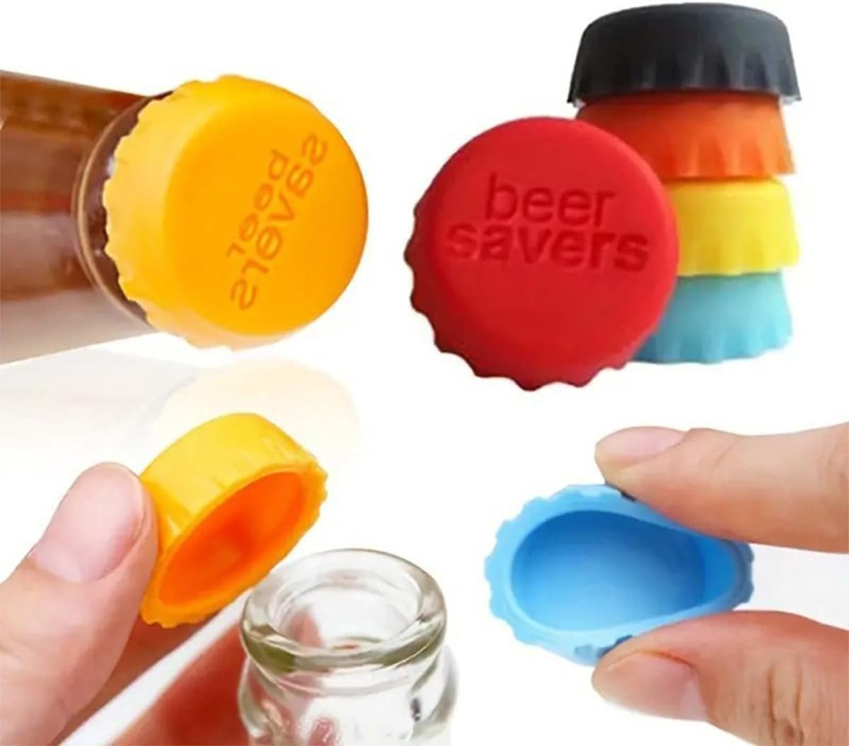 Set van 6 Herbruikbare Siliconen Flessendoppen voor Bier en Dranken