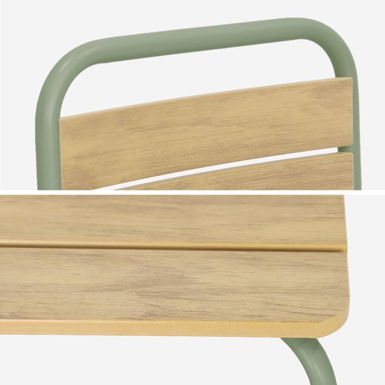sweeek - Stalen kindertuintafel met houtdecor en 4 stoelen - suzie van Merkloos — afbeelding 3