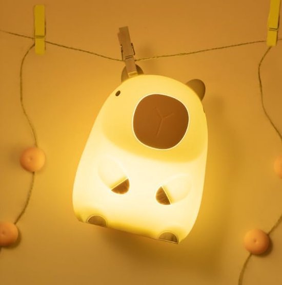 Kindernachtlampje, capybara kindernachtlampje, zacht siliconen nachtlampje, met touch-dimfunctie, geschikt voor slaapkamers en kinderkamers. van Merkloos — afbeelding 3