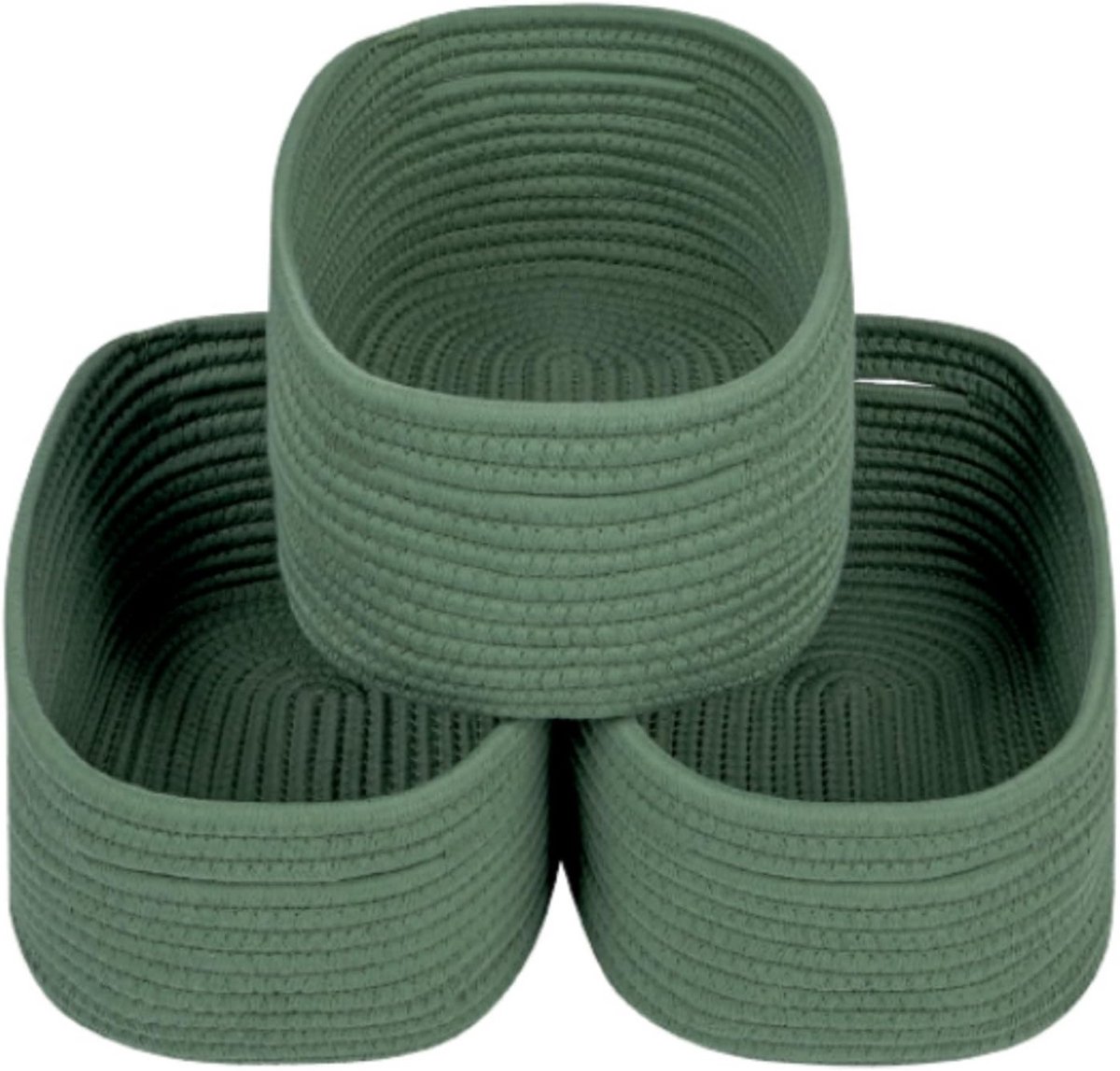 Duurzame Groene Opbergmand voor Planken - Geweven Touw Organizer voor Speelgoed & Decoratie