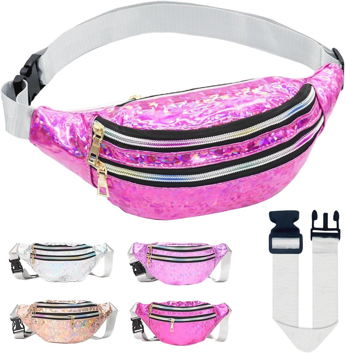 Waterdichte Metallic Heuptas voor Festivals en Outdoor Activiteiten