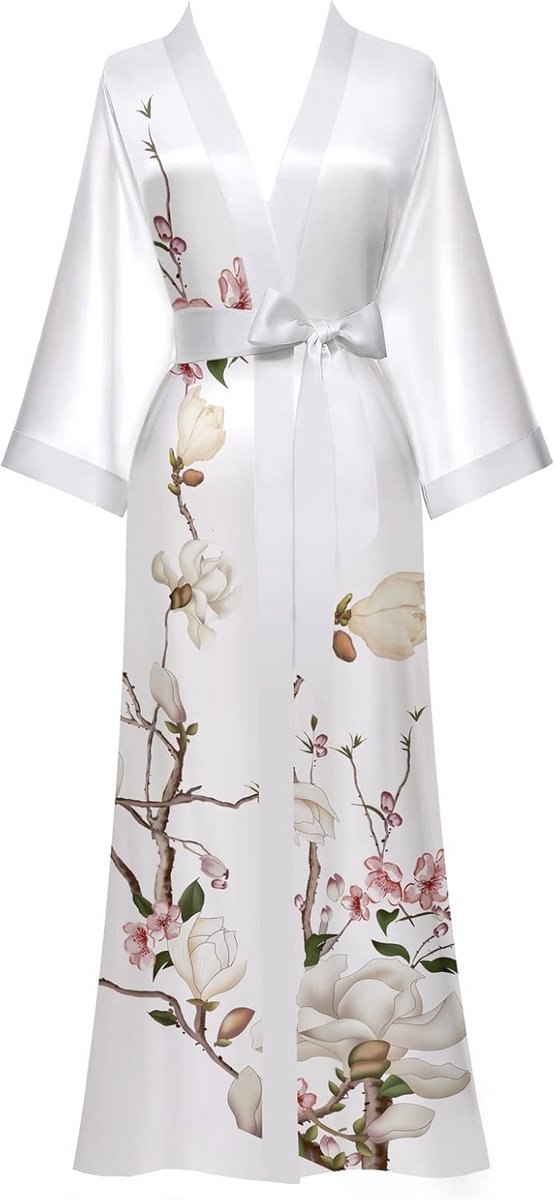 Lange bloemen kimono ochtendjas voor dames - Lichtgewicht en elegant
