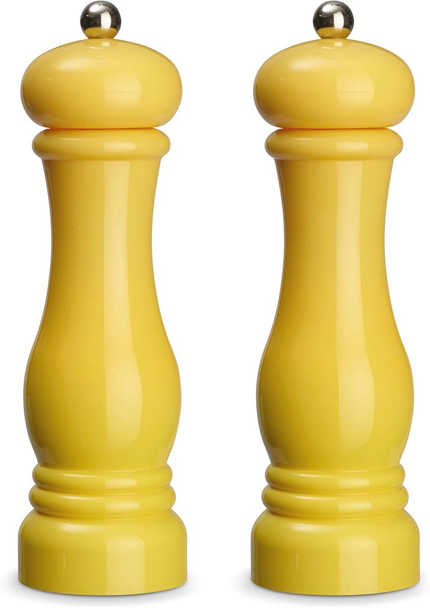 Set van 2 stijlvolle kruidenmolens - Hoogwaardige ABS kunststof en keramische molen voor peper, zout en chilipeper - 21 cm