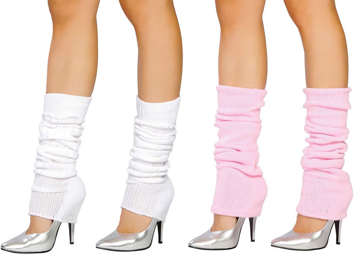 2 Paar Gebreide Beenwarmers voor Dames en Meisjes - Geribbelde Stretch Knie Sokken