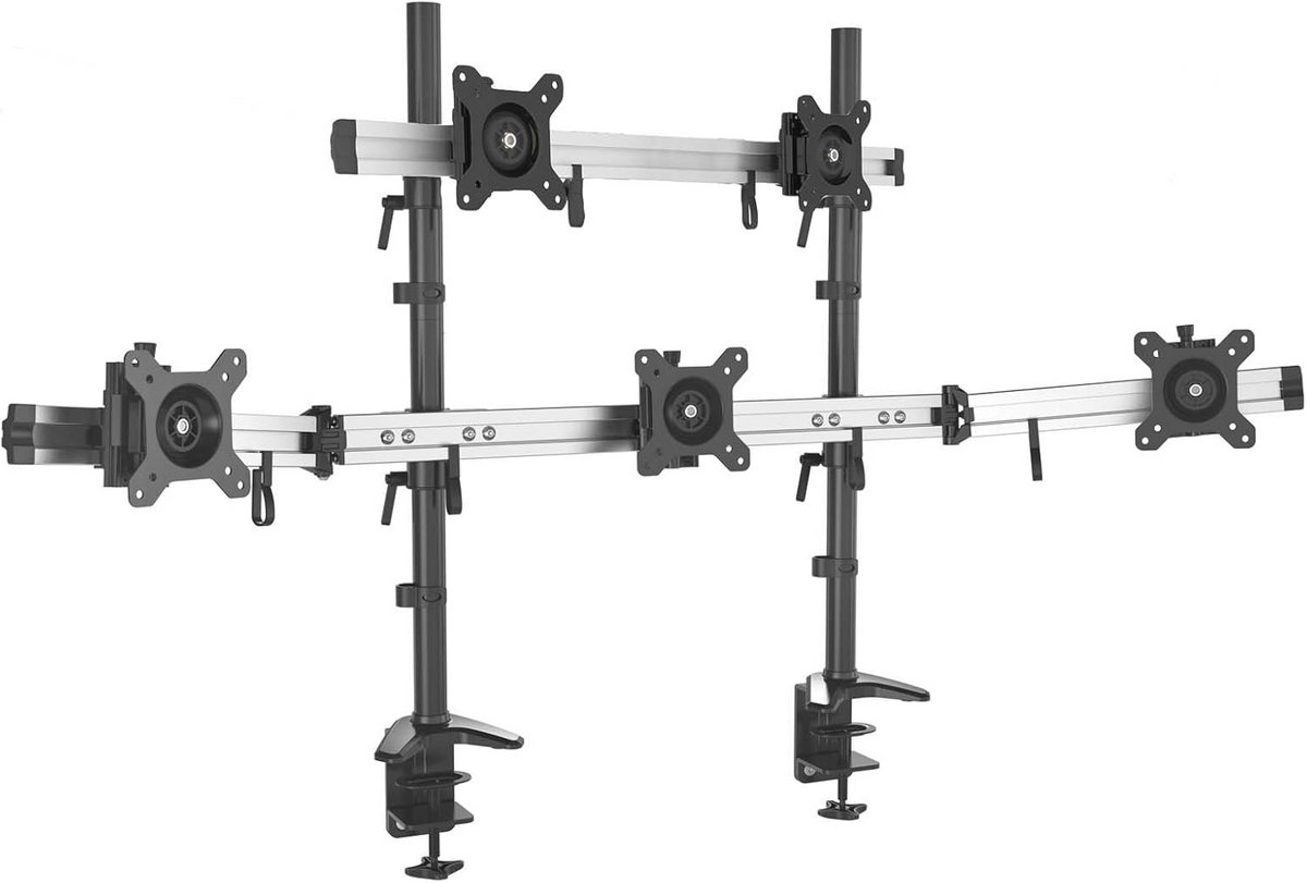 Monitorarm voor 5 schermen - bureau mount voor 15-27 inch monitoren met VESA 75/100