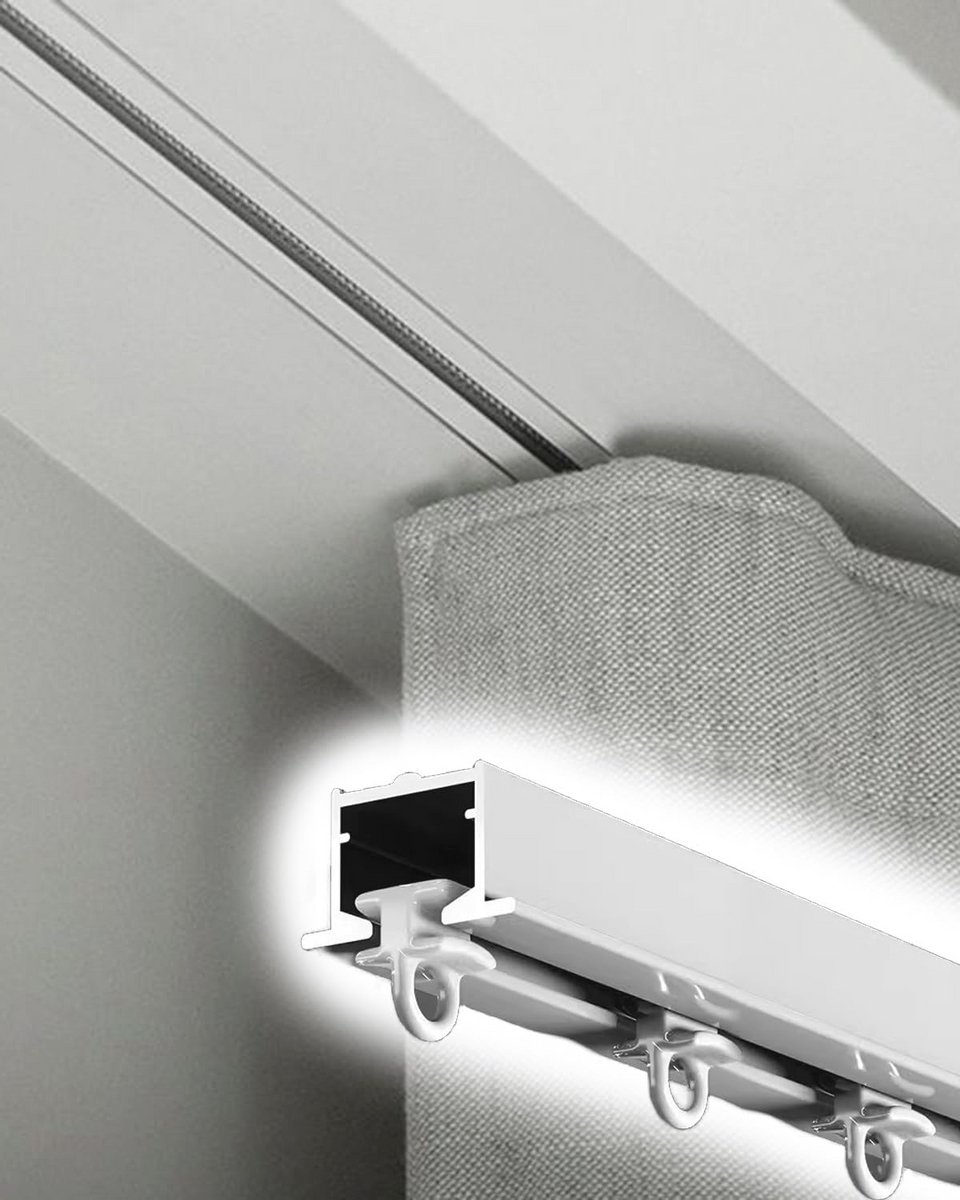 Inkortbare Onzichtbare Gordijnrails voor Verlaagd Plafond - Perfect voor Balkon, Ziekenhui