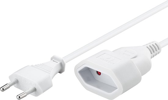 AXFEE 3-in-1 Verlengkabel – 30 Cm, 250V/2,5A, Eurostekker Naar 3x Eurocontact – Wit