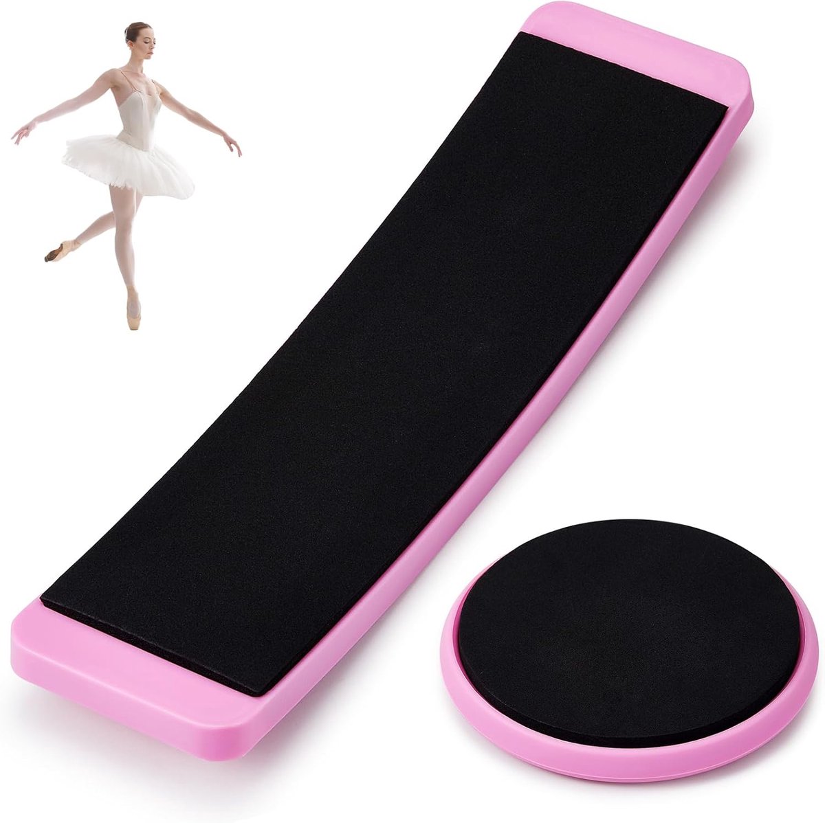 2-delig draagbaar draaiplateau voor kunstschaatsen, geschikt voor balletdansers, kunstschaatsers, gymnasten en cheerleaders; verbetert het evenwicht