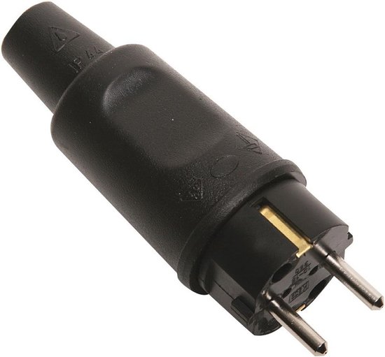 Spatwaterdichte Geaarde Stekker met Knikbescherming | 250V (16A