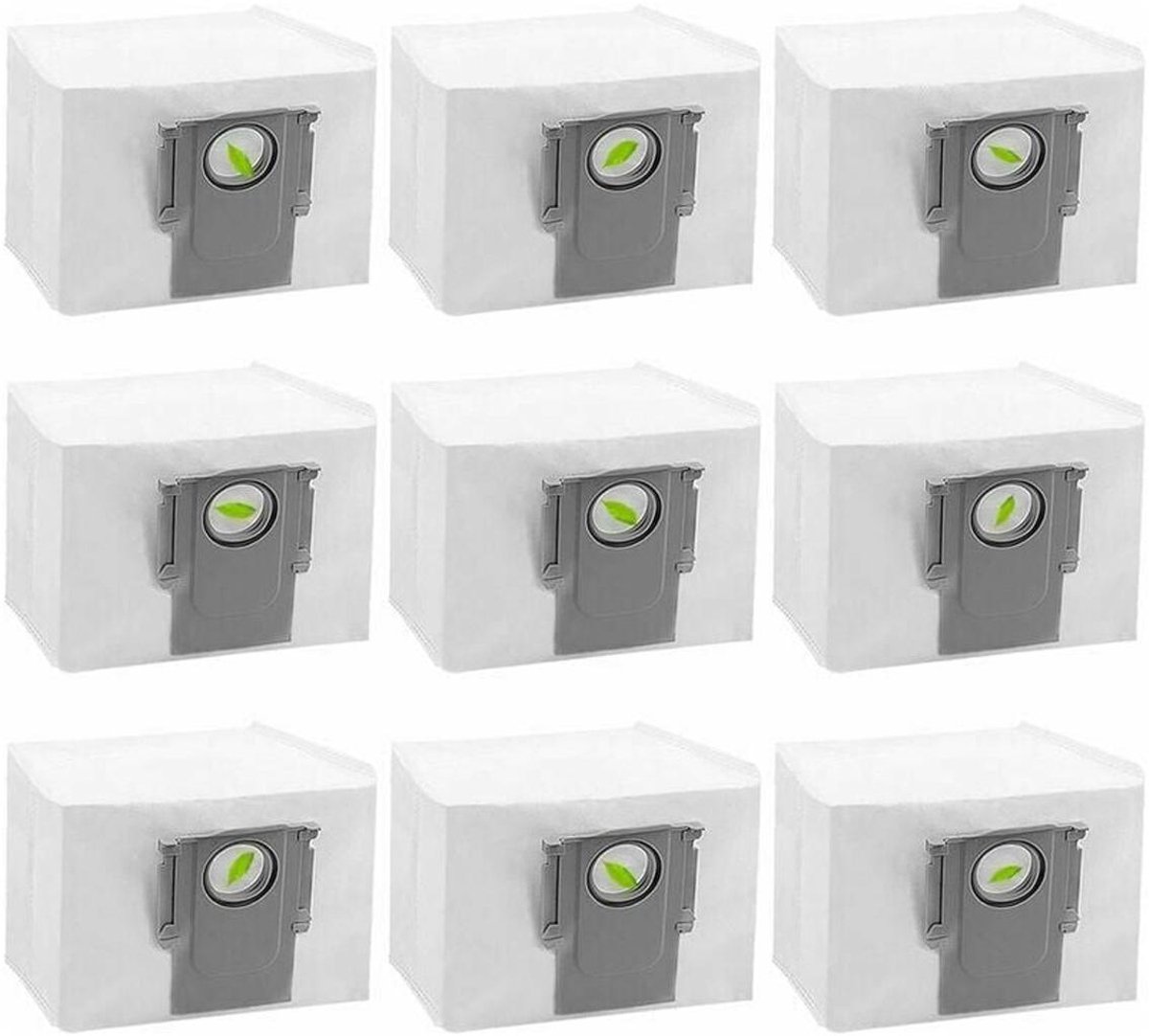 Stofzakken Voor Robotstofzuigers Met Auto-Empty Station – Universele Pasvorm Voor Veel Modellen – 9 Stuks – Wit