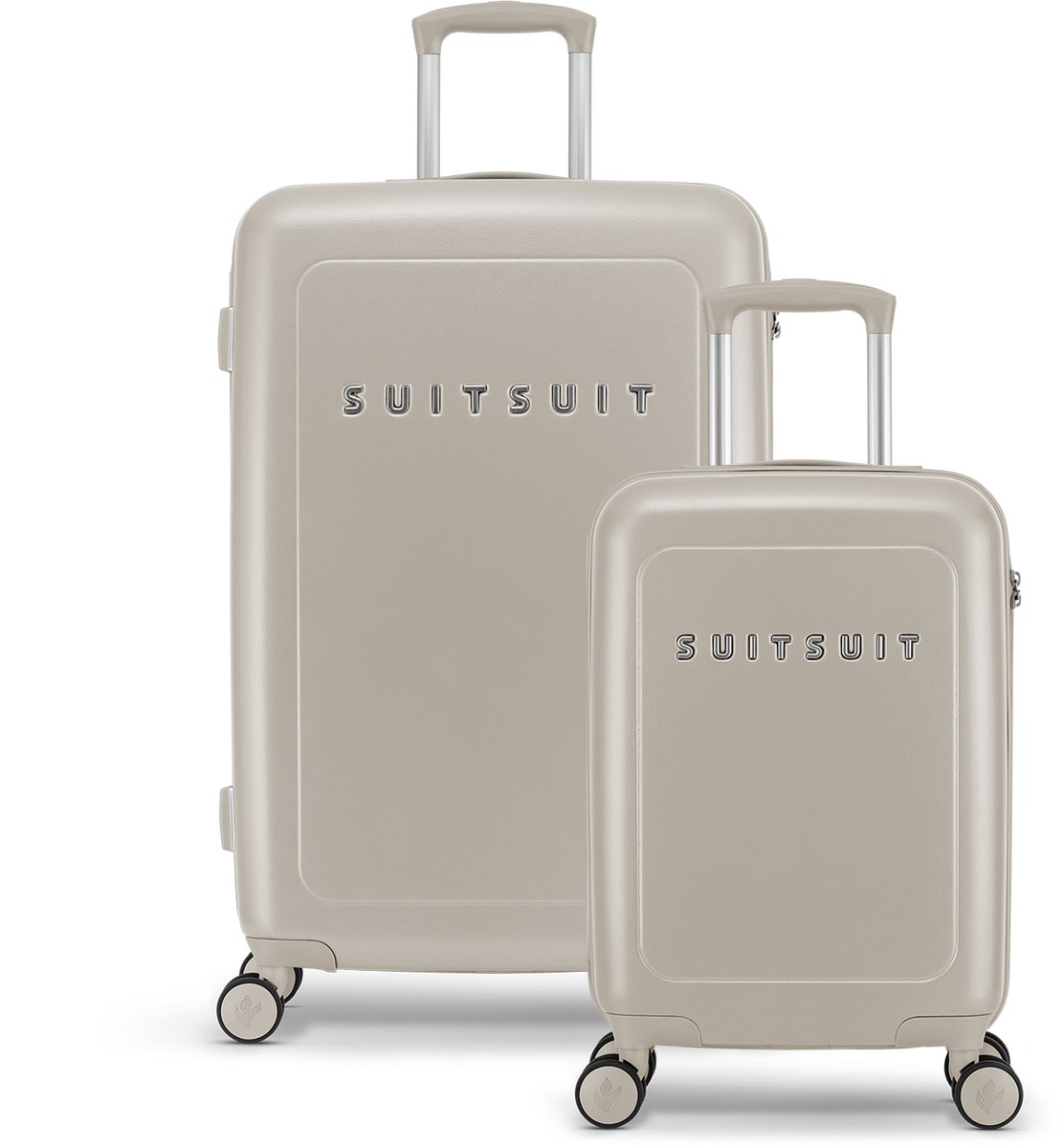SUITSUIT Kofferset 2 delig - Reiskoffer groot - Handbagage koffer - Koffer set - Veilig TSA cijferslot - Reiskoffer set - Reiskoffer met wielen - Natura kofferset Bleached Sand