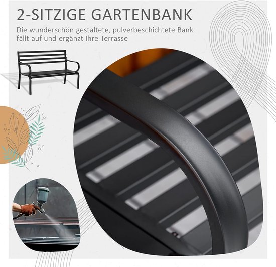 Metalen Tuinbank Zwart Voor 2 Personen Weerbestendig Buitenbank Bol metalen-tuinbank-zwart-voor-2-personen-weerbestendig-buitenbank-bol
