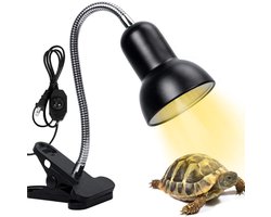 Reptiel Warmte Lamp - Terrarium Verlichting - Klimaat Beheersing - 360 Graden Draaibaar - Tot 200W - Zwart