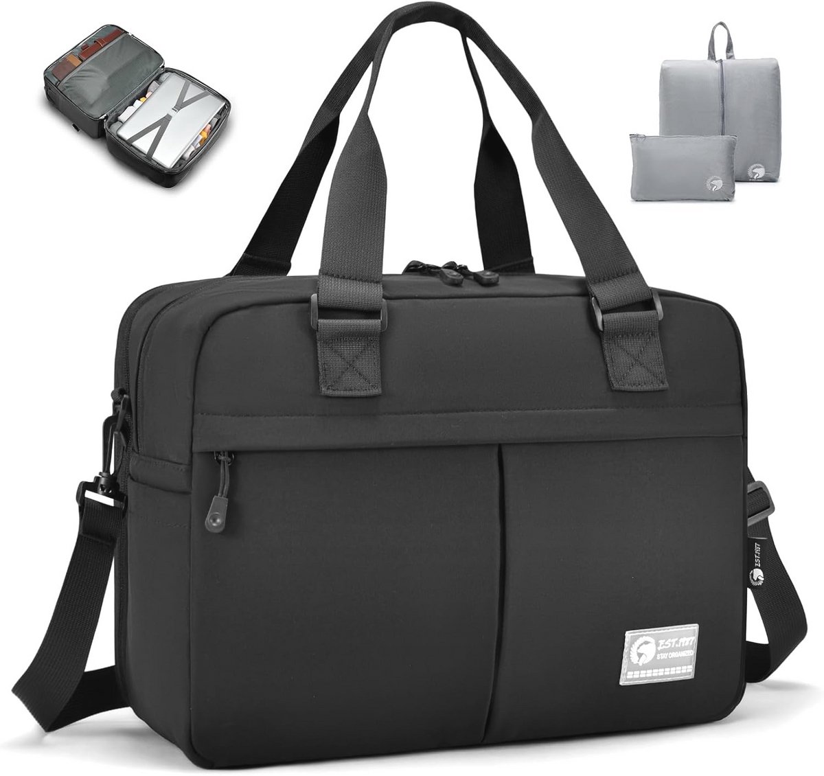 Uitbreidbare Handbagagetas 40x30x15cm - Waterdichte Weekend- en Fitnesstas met Schoen- en Make-uptas