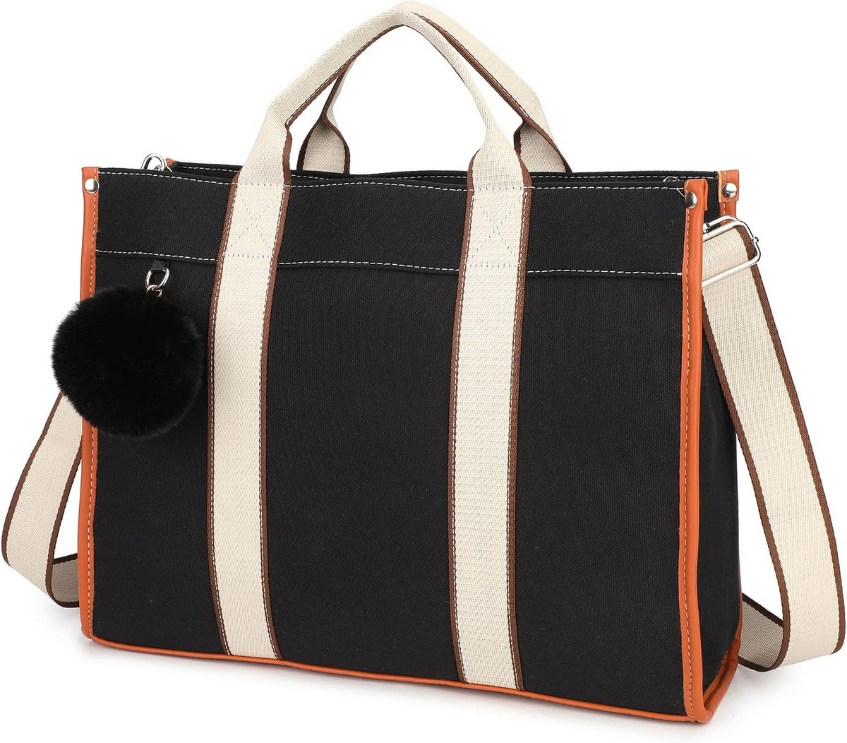 Laptoptas voor Dames 15.6 Inch Lichte Canvas Schoudertas Werk en Studie