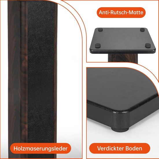 Houten Luidsprekerstandaards 15 cm (6 inch) - Zware Desktop Ondersteuning voor Studio & HiFi Monitoren — afbeelding 2