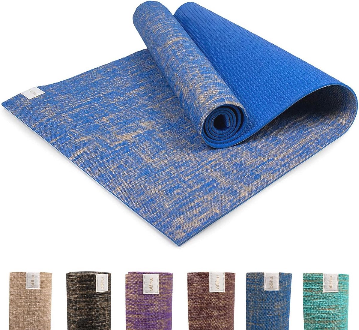 Jute Yogamat - Antislip Oefenmat voor Yoga, Pilates en Fitness, Milieuvriendelijk en Ideaal voor Thuis of Op Reis