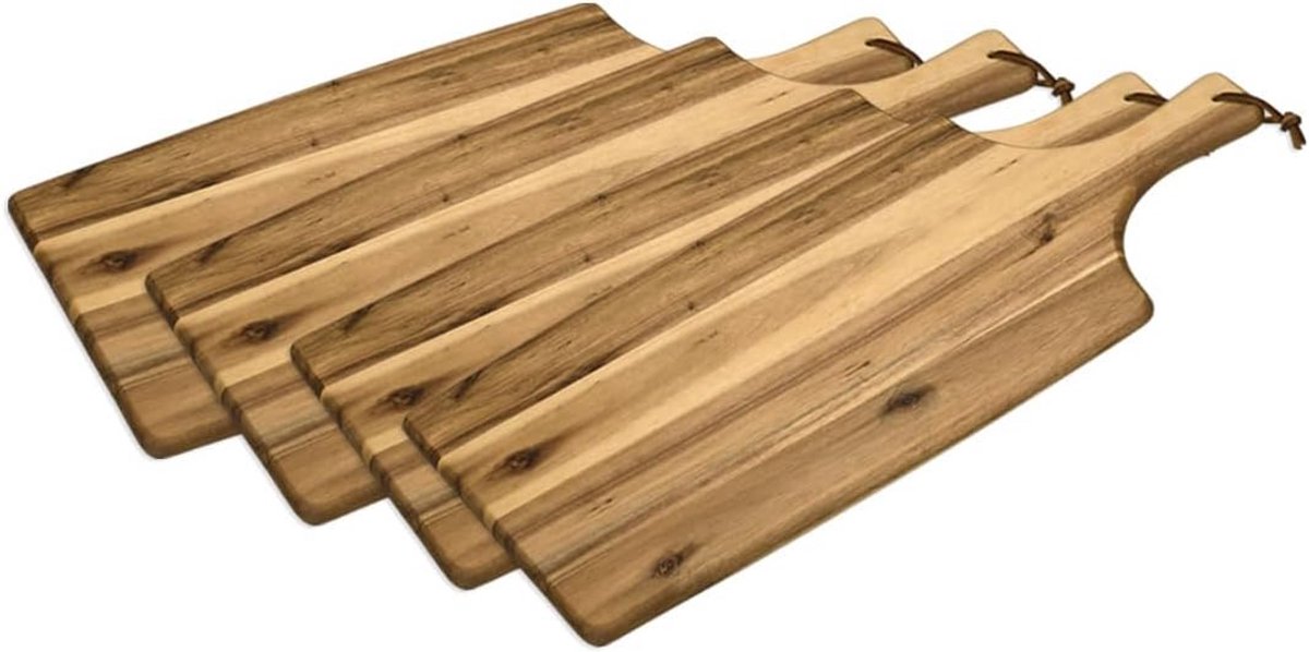 Set van 4 Acaciahouten Snij- en Serveerplanken
