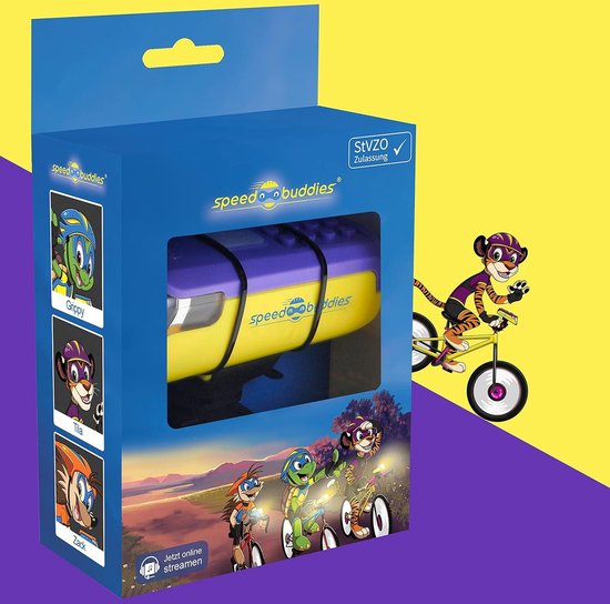 SPEED BUDDIES Rücklicht Kinderfahrrad Rückleuchte Kinder, Akku, USB-C StVZO-Zulassung Fahrradlampe bunt Akku USB-C (Sky Blau