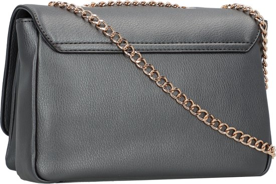 Sac bandoulière anthracite avec chaîne dorée.