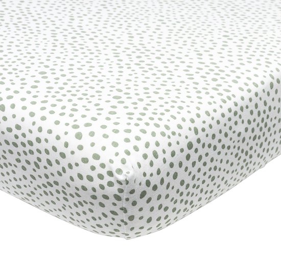 Meyco Cheetah hoeslaken boxmatras – 75×95 cm – forest green