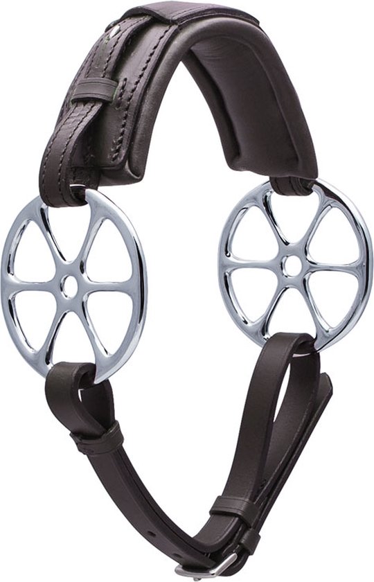 Stubben Steeltec Flower ring cuir - joues acier inoxydable - Ebène - Taille Full