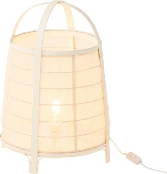 J-Line lampe Rya coton/bambou - blanc - large