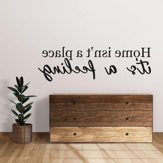 Foto: Thuis is geen plaats het is een gevoel muursticker kamerdecoraties quotes voor uw muur hal wall quotes wit medium ws16 inspirerend moderne decoratie