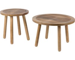 Zuiver Dendron Bijzettafel Rond 43 cm Mangohout - Bruin