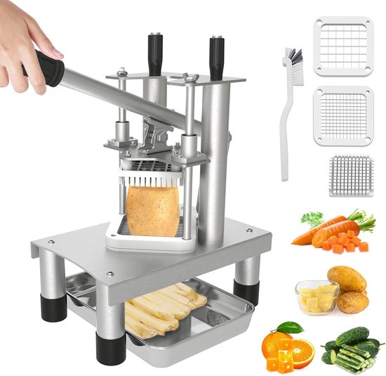 Hachoir à Légumes Pro Inox 4 Lames – Coupe-frites Manuel 19,7 Cm, Multi-usages, Neuf
