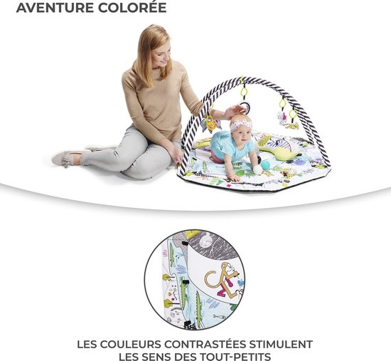 Kinderkraft SMARTPLAY - speelmat, speelkleed, educatieve mat - met boxfunctie - tummy-time kussen - accessoires: hangende rammelaar, 5 speeltjes, 30 ballen - voor pasgeborenen - geschikt - meerkleurig van Kinderkraft — afbeelding 3