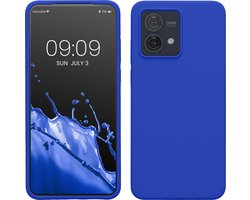 kwmobile telefoonhoesje geschikt voor Motorola Moto G84 5G - Hoesje met siliconen coating - Smartphone case in Baltisch blauw