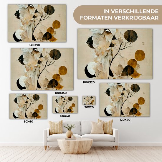 Canvas schilderij 30x20 cm - Wanddecoratie Bloemen - Bladeren - Boom - Pastel - Muurdecoratie woonkamer - Slaapkamer decoratie - Kamer accessoires - Schilderijen op canvas