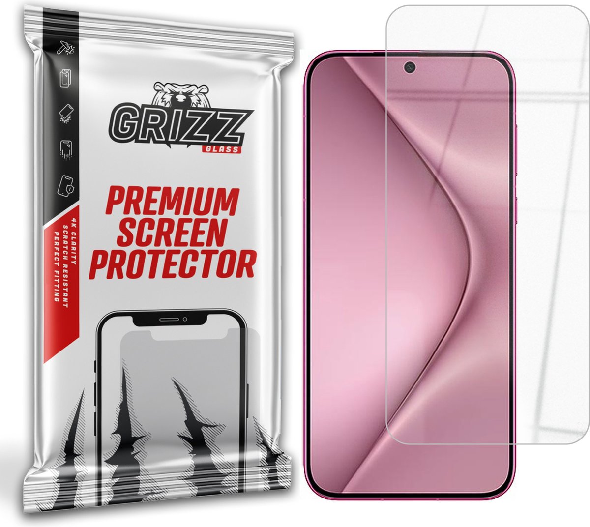 GrizzGlass HybridGlass Screenprotector voor Huawei Pura 70 - Transparant