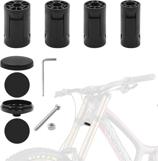 Support Vélo Caché Pour Airtag - Fourche Avant - Aluminium + Plastique Noir