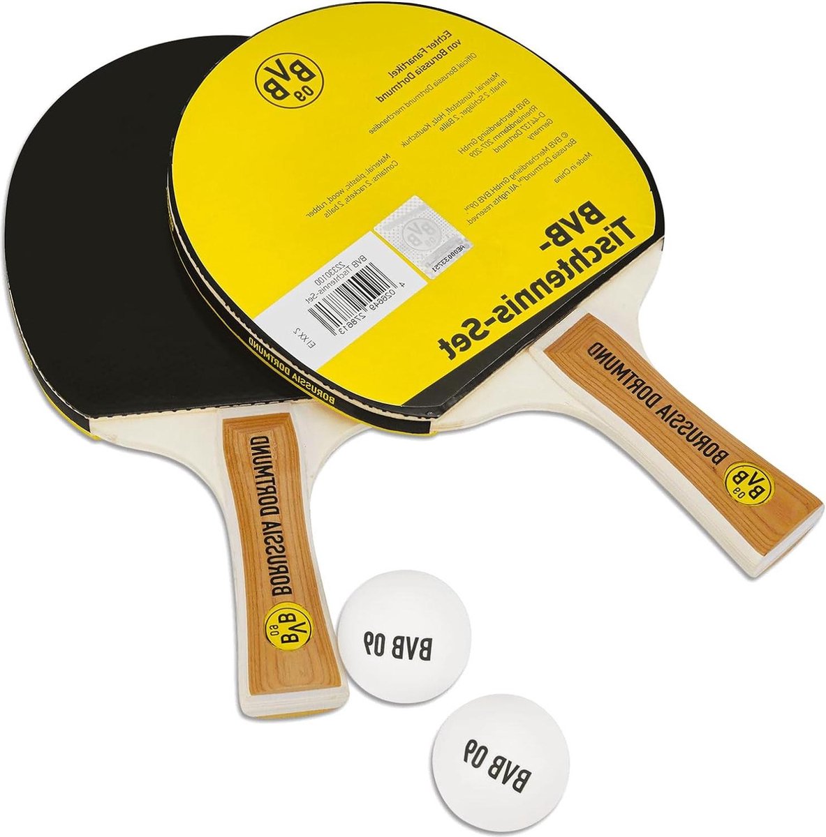 Tafeltennisset zwart-geel unisex volwassenen één maat