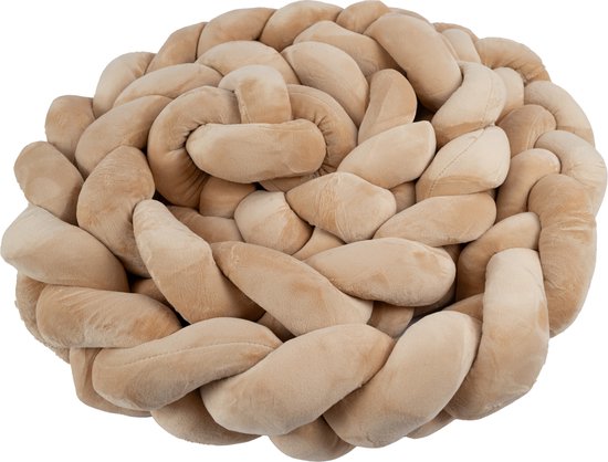 Honeybears Tour de lit Bébé tressé - Tour de parc pour bébé - Protecteur de tête - Tour de lit - Tour de lit berceau - Garçons/ Filles - 3 mètres - Marron