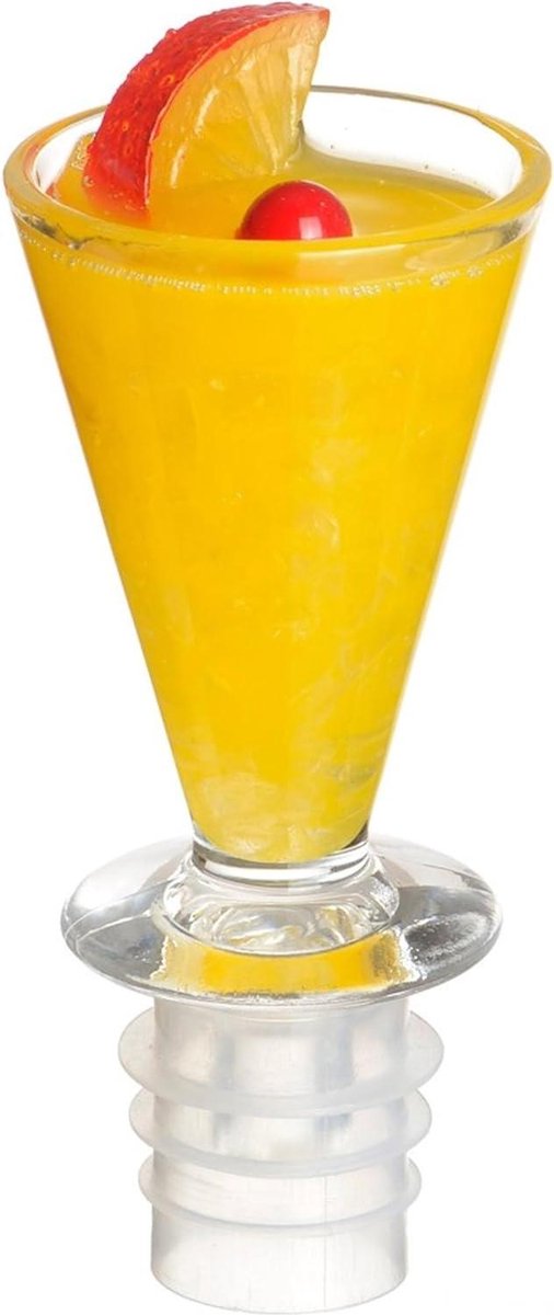 Cocktailglas met oranje flessendop - uniek design, perfect voor feestjes